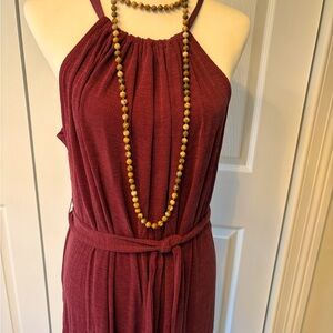 Anthropologie HD in Paris jumpsuit burgundy